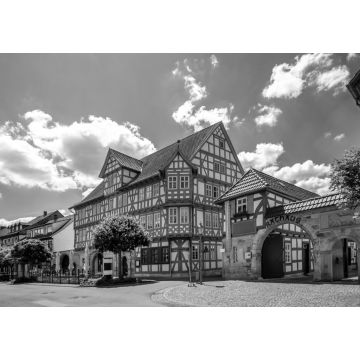 Lais Puzzle - Rathaus, Wanfried, Hessen, Deutschland in schwarz weiß - 1.000 Teile