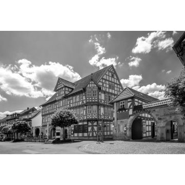 Lais Puzzle - Rathaus, Wanfried, Hessen, Deutschland in schwarz weiß - 2.000 Teile