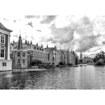 Lais Puzzle - Der Hofteich, die Gebäude des niederländischen Parlaments, Den Haag, Niederlande, Binnenhof in schwarz weiß - 1.000 Teile