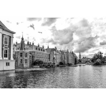 Lais Puzzle - Der Hofteich, die Gebäude des niederländischen Parlaments, Den Haag, Niederlande, Binnenhof in schwarz weiß - 2.000 Teile
