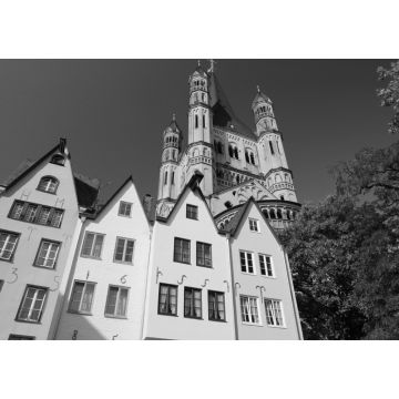 Lais Puzzle - Köln Altstadt, Deutschland in schwarz weiß - 1.000 Teile