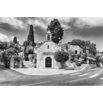 Lais Puzzle - Malerische Kirche in Saint-Paul-de-Vence, Côte d'Azur in schwarz weiß - 2.000 Teile