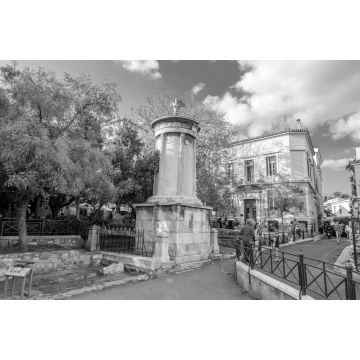 Lais Puzzle - Blick auf das Choragische Monument des Lysikrates in Athen in schwarz weiß - 2.000 Teile