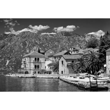 Lais Puzzle - Stadt Perast in Montenegro in schwarz weiß - 2.000 Teile