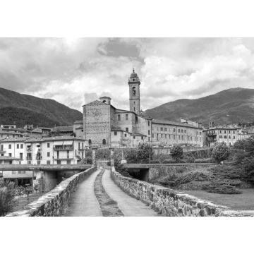 Lais Puzzle - Bucklige Brücke. Bobbio. Emilia-Romagna. Italien in schwarz weiß - 1.000 Teile