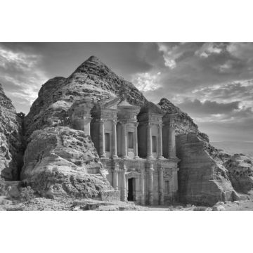 Lais Puzzle - Ad Deir (das Kloster), Petra, Jordanien in schwarz weiß - 2.000 Teile