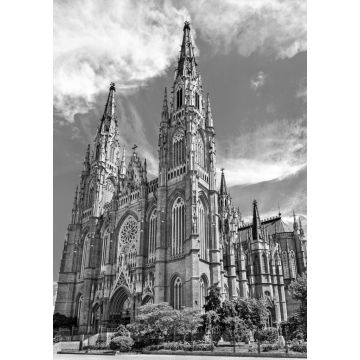 Lais Puzzle - Kathedrale der Unbefleckten Empfängnis in La Plata, Argentinien in schwarz weiß - 1.000 Teile