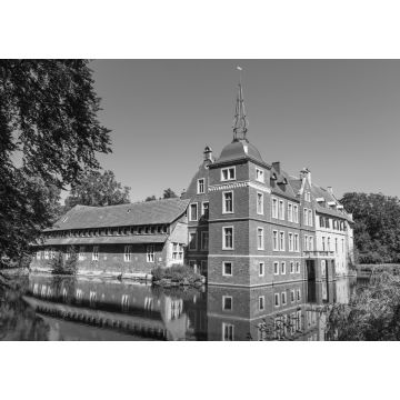 Lais Puzzle - Wasserschloss Schloss Senden in Senden, Münsterland, Nordrhein-Westfalen in schwarz weiß - 1.000 Teile