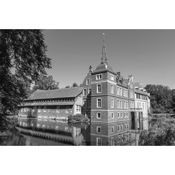 Lais Puzzle - Wasserschloss Schloss Senden in Senden, Münsterland, Nordrhein-Westfalen in schwarz weiß - 2.000 Teile