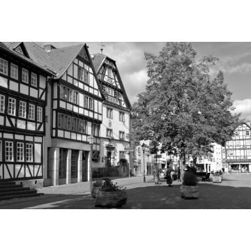 Lais Puzzle - Fachwerkhäuser am Marktplatz in Rotenburg a.d. Fulda in schwarz weiß - 2.000 Teile