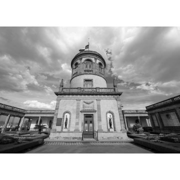 Lais Puzzle - Das Schloss Chapultepec wurde 1864 im neoklassischen Stil auf dem Chapultepec-Hügel in Mexiko-Stadt CDMX, Mexiko, erbaut. in schwarz weiß - 1.000 Teile