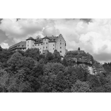 Lais Puzzle - Burg Rabenstein im Ahorntal, Fränkische Schweiz, Landkreis Bayreuth, Franken, Oberfranken, Bayern, Deutschland in schwarz weiß - 2.000 Teile