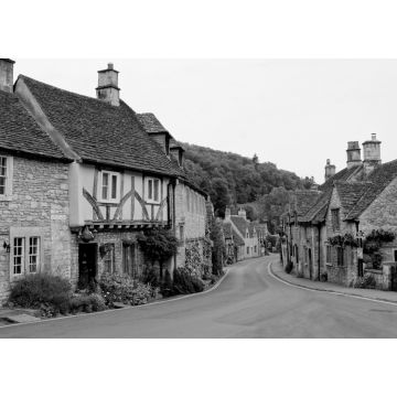 Lais Puzzle - Malerisches Städtchen Castle Combe in den Cotswolds in England in schwarz weiß - 1.000 Teile