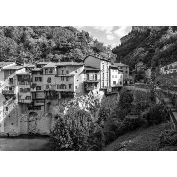 Lais Puzzle - Pont en Royans im Vercors-Nationalpark, Rhône-Alpes, Frankreich in schwarz weiß - 1.000 Teile