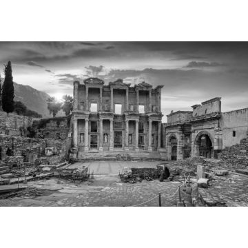 Lais Puzzle - Celsus-Bibliothek in der antiken Stadt Ephesus in Izmir, Türkei in schwarz weiß - 2.000 Teile