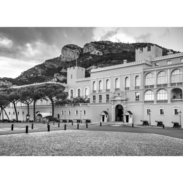 Lais Puzzle - Monaco, Côte d'Azur - Palast des Fürsten von Monaco in schwarz weiß - 1.000 Teile