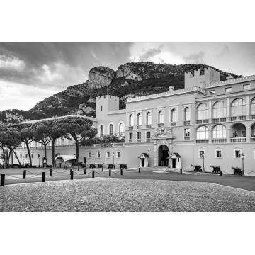 Lais Puzzle - Monaco, Côte d'Azur - Palast des Fürsten von Monaco in schwarz weiß - 2.000 Teile