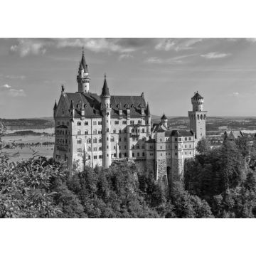 Lais Puzzle - Das Schloß Neuschwastein im Schwangau, Bayern, Deutschland in schwarz weiß - 1.000 Teile