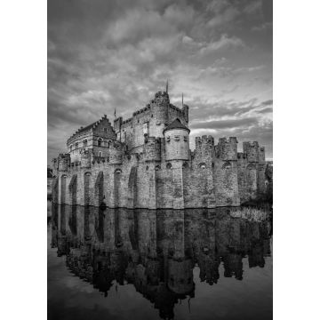 Lais Puzzle - Das Schloss Gravensteen in Gent, Belgien in schwarz weiß - 1.000 Teile