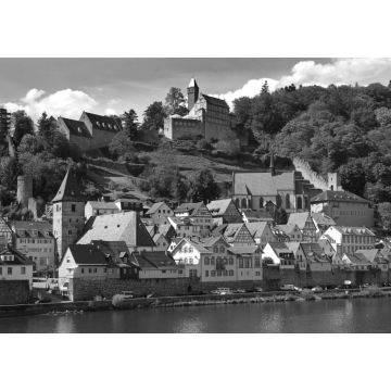 Lais Puzzle - Hirschhorn Neckar Burg in schwarz weiß - 1.000 Teile