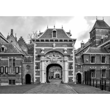 Lais Puzzle - Eingangstor zum Parlamentsgebäude, Binnenhof, in der Nähe des Büros des Premierministers, Den Haag, Niederlande in schwarz weiß - 1.000 Teile