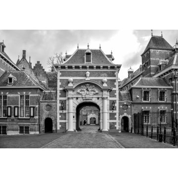 Lais Puzzle - Eingangstor zum Parlamentsgebäude, Binnenhof, in der Nähe des Büros des Premierministers, Den Haag, Niederlande in schwarz weiß - 2.000 Teile