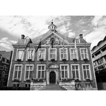 Lais Puzzle - Rathaus, Hasselt, Belgien in schwarz weiß - 1.000 Teile