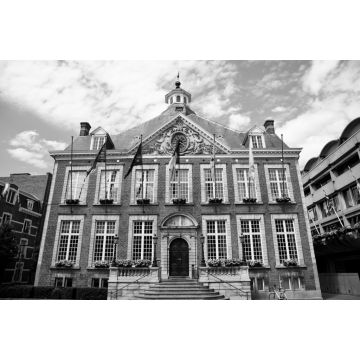 Lais Puzzle - Rathaus, Hasselt, Belgien in schwarz weiß - 2.000 Teile