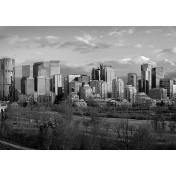 Lais Puzzle - Panoramablick auf die Skyline von Calgary in schwarz weiß - 1.000 Teile