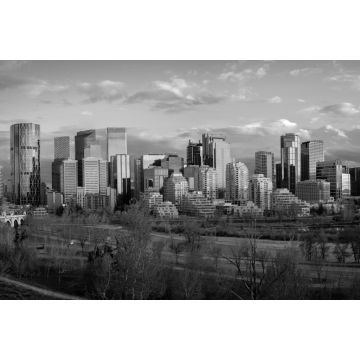 Lais Puzzle - Panoramablick auf die Skyline von Calgary in schwarz weiß - 2.000 Teile