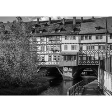 Lais Puzzle - Erfurter Altstadt, Ziradelle und Krämerbrücke in schwarz weiß - 1.000 Teile
