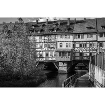 Lais Puzzle - Erfurter Altstadt, Ziradelle und Krämerbrücke in schwarz weiß - 2.000 Teile