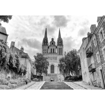 Lais Puzzle - Angers, Frankreich, Historisches Zentrum in schwarz weiß - 1.000 Teile