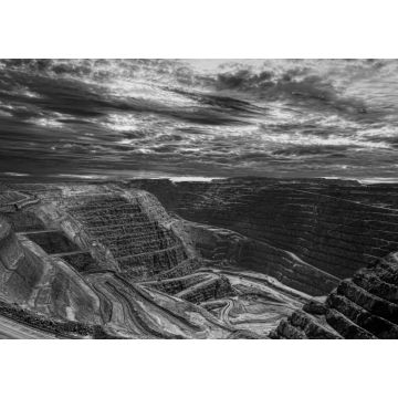 Lais Puzzle - Super Pit Goldmine im Tagebau, Kalgoorlie Westaustralien in schwarz weiß - 1.000 Teile