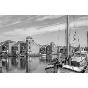 Lais Puzzle - Reitdiep, Groningen stad, Provinz Groningen, Niederlande in schwarz weiß - 2.000 Teile