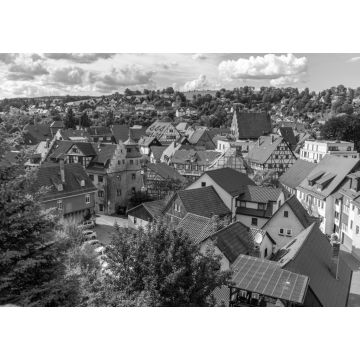 Lais Puzzle - Blick von oben auf die Dächer von Schmalkalden in schwarz weiß - 1.000 Teile