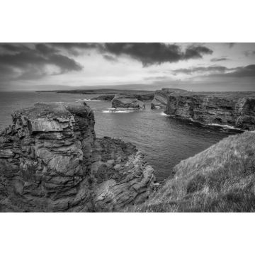 Lais Puzzle - Felsige Klippen in Kilkee bei Sonnenuntergang, Grafschaft Clare. Irland in schwarz weiß - 2.000 Teile