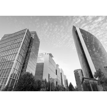 Lais Puzzle - Nueva Las Condes, der neue Finanzdistrikt in Santiagode Chile, Heimat von hochwertigen Firmengebäuden in der Calle Alonso de Cordova in schwarz weiß - 1.000 Teile