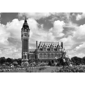 Lais Puzzle - Rathaus von Calais, Frankreich in schwarz weiß - 1.000 Teile