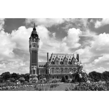 Lais Puzzle - Rathaus von Calais, Frankreich in schwarz weiß - 2.000 Teile