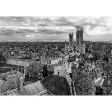 Lais Puzzle - Blick auf die Kathedrale von Lincoln von der Burg aus, England in schwarz weiß - 1.000 Teile