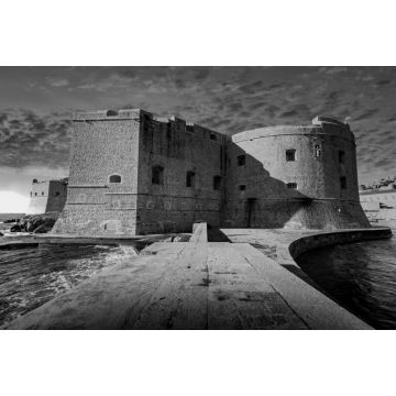 Lais Puzzle - Blick auf das Fort St. John. Dubrovnik. Kroatien in schwarz weiß - 2.000 Teile