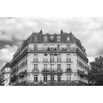 Lais Puzzle - Paris, typische Fassade und Fenster, schönes Gebäude in der Rue Reaumur in schwarz weiß - 2.000 Teile