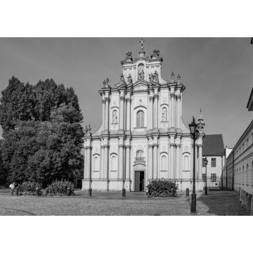 Lais Puzzle - Kosciol Wizytek Visitationist Church of St. Joseph in der Krakowskie Przedmiescie Straße in der Altstadt von Warschau in Polen in schwarz weiß - 1.000 Teile