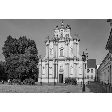 Lais Puzzle - Kosciol Wizytek Visitationist Church of St. Joseph in der Krakowskie Przedmiescie Straße in der Altstadt von Warschau in Polen in schwarz weiß - 2.000 Teile