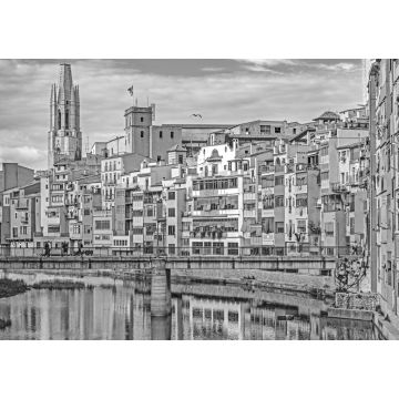 Lais Puzzle - Girona, Katalonien, Spanien in schwarz weiß - 1.000 Teile