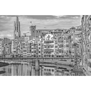 Lais Puzzle - Girona, Katalonien, Spanien in schwarz weiß - 2.000 Teile