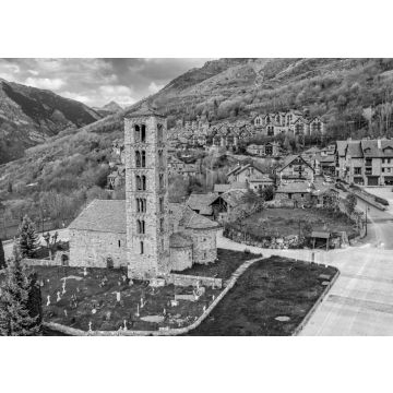 Lais Puzzle - Römische Kirche von Sant Climent de Taull (Katalonien - Spanien) in schwarz weiß - 500, 1.000 & 2.000 Teile