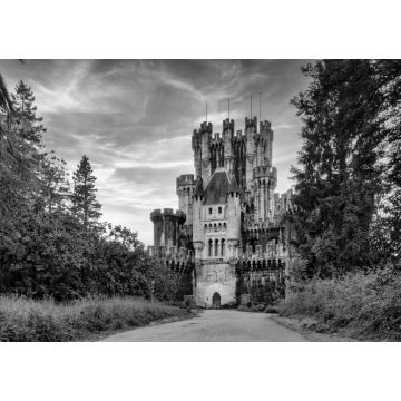 Lais Puzzle - das verwunschene Schloss von Butron in Bilbao, Spanien in schwarz weiß - 1.000 Teile