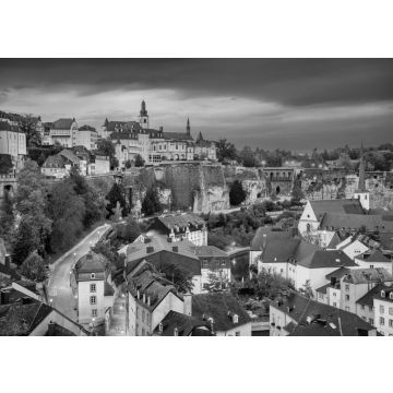 Lais Puzzle - Luxemburg - Stadtteil Grund im Alzette-Tal, Luxemburg-Stadt in schwarz weiß - 500, 1.000 & 2.000 Teile
